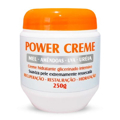 Power Creme Hidratante Glicerinado Lanzy - Mel, Amêdoas, Uva e Uréia 250g
