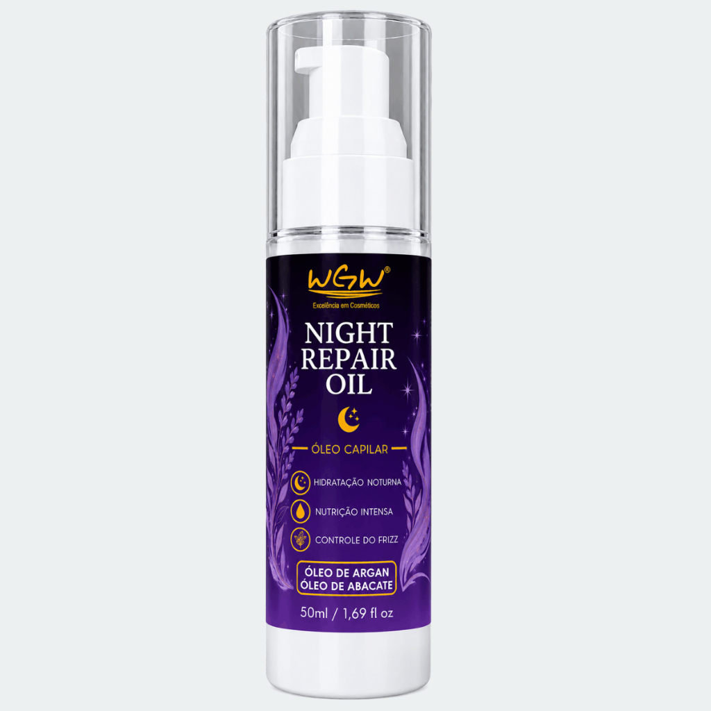 Óleo Night Repair Reparador de Pontas WGW 50ml Protetor Térmico Antifrizz