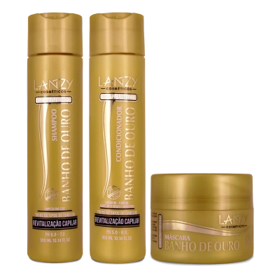 Kit Banho de Ouro Lanzy Profissional - 300ml