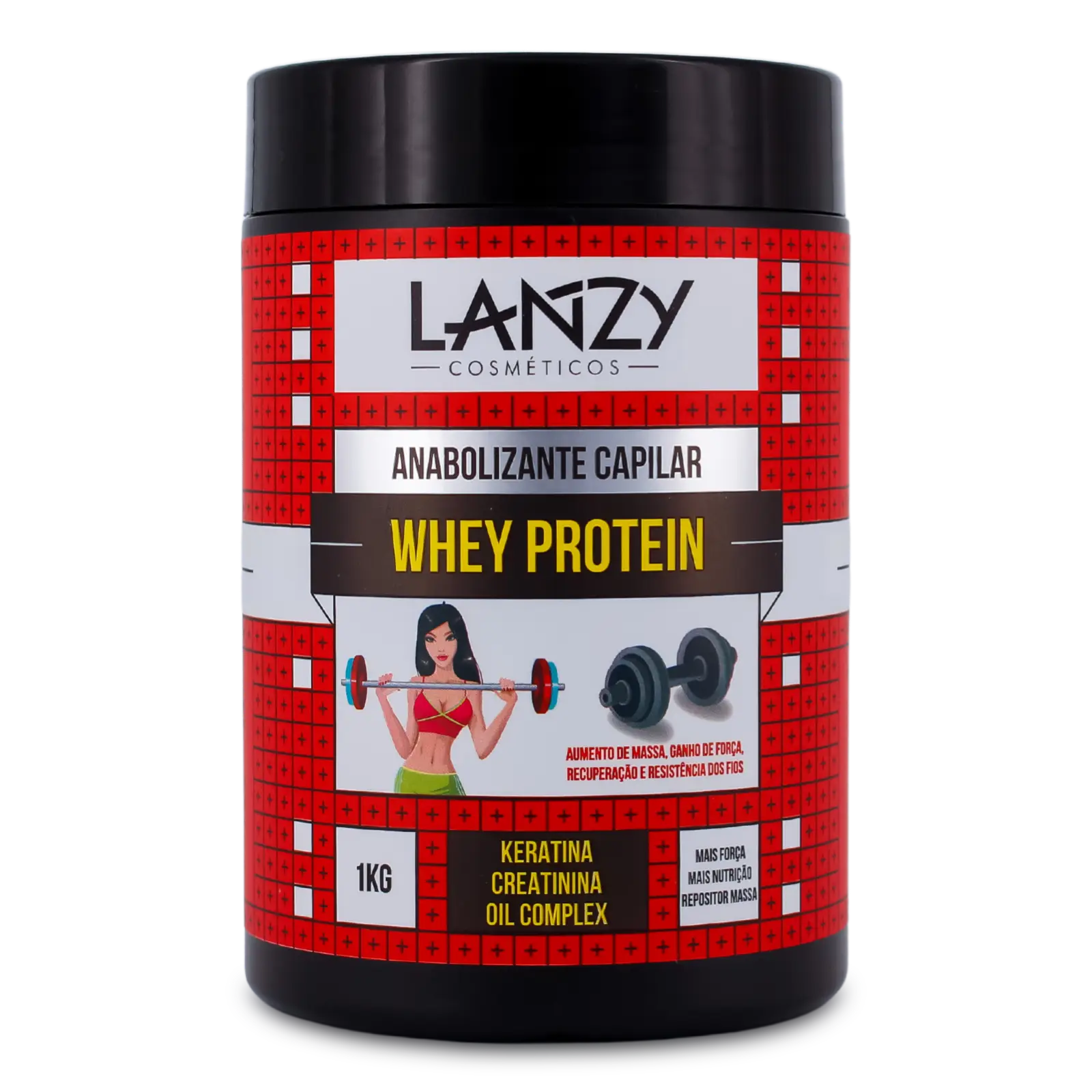 Máscara Anabolizante Capilar Whey Protein Lanzy 1kg